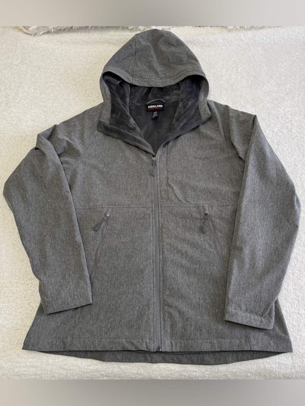 Kirkland Signature Women's Heavy Heather Gray Hooded Zip Coat